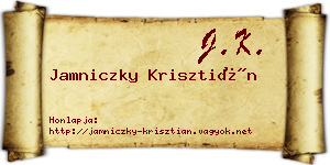 Jamniczky Krisztián névjegykártya